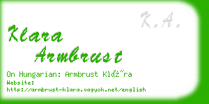 klara armbrust business card